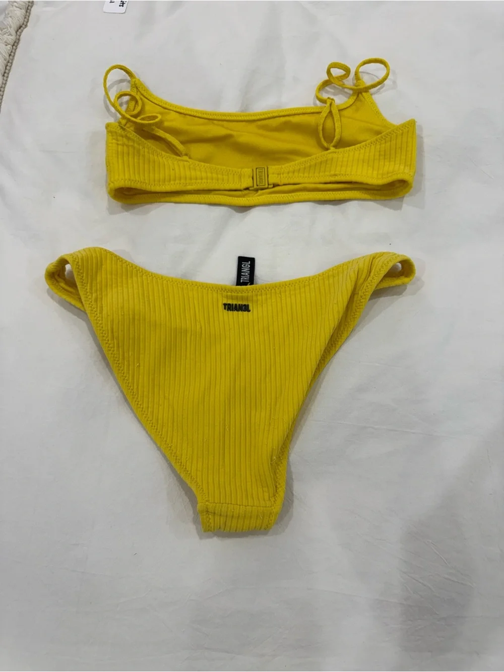 triangl swimwear Yellow Ribbed Bikini Set